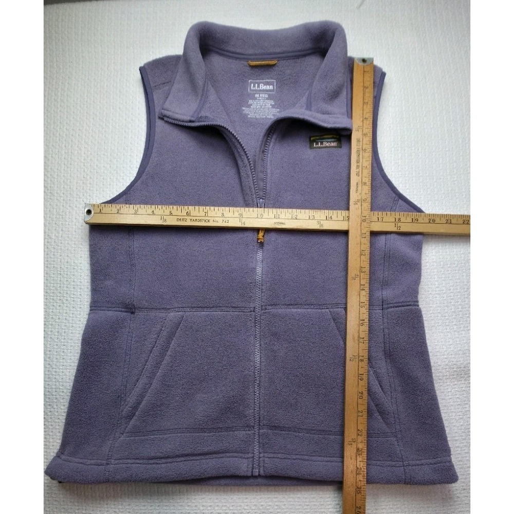 LL Bean Mountain Classic Women's Fleece Vest Purple Lavender  Full Zip Size M View 5